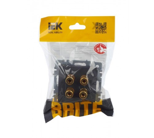 BRITE АудиоРозетка 4-местная РА10-БрГ графит  BR-S40-K53  IEK