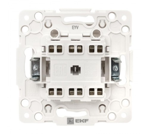 Стокгольм Механизм Выключателя 2-кл. проходного 10А в/к белый   EYV10-027-20  EKF