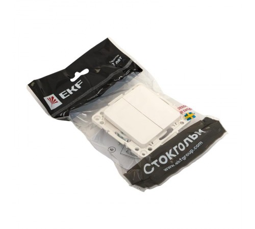 Стокгольм Механизм Выключателя 2-кл. проходного 10А в/к белый   EYV10-027-20  EKF