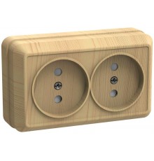 ОКТАВА сосна Розетка 2-местная О/У б/з 10А РС22-2-ОС  ERO20-K03-10-DC  GENERICA