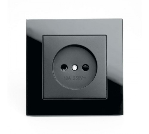 Розетка 1-местная с защитной шторкой б/з, 250В, 10А, серия Катрин, GLS10-7009-05, черный  39512  STEKKER