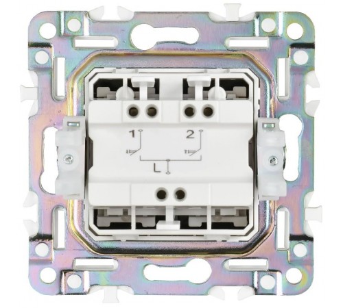 SKANDY Выключатель жалюзи 10А SK-V12N никель  SK-V15-0-10-K50  IEK