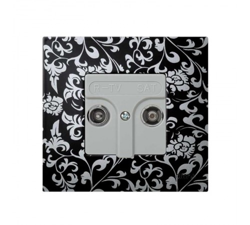 Simon 27 Накладка на розетку телевизионную R-TV+SAT, широкий модуль, S27, серый  27097-37  Simon