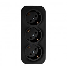 Quteo Чёрный Розетка 3-я с заземлением со шторками16А винтовые зажимы  782473  Legrand