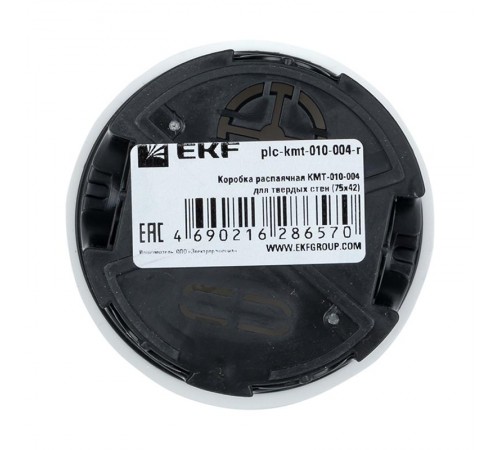 Коробка распределительная КМТ-010-004 для твердых стен (75х42) розничный стикер EKF PROxima  plc-kmt-010-004-r  EKF