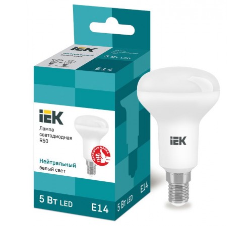 Лампа светодиодная LED 5Вт Е14 220В 4000К R50 рефлектор  LLE-R50-5-230-40-E14  IEK