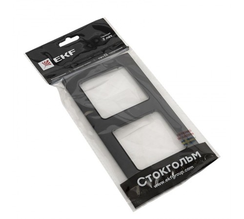 Стокгольм Рамка 2-местная черная EKF PROxima   EXM-G-303-30  EKF