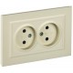 BRITE Розетка 2-ая без заземления со шторками 10А в сборе РСш12-2-БрКр бежевый  BR-R23-10-K10-F  IEK