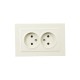 BRITE Розетка 2-ая без заземления со шторками 10А в сборе РСш12-2-БрКр бежевый  BR-R23-10-K10-F  IEK