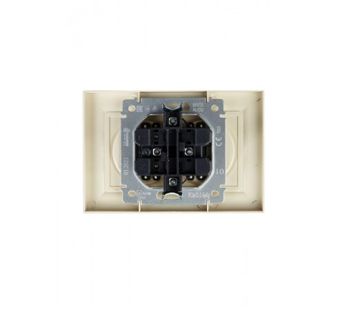 BRITE Розетка 2-ая без заземления со шторками 10А в сборе РСш12-2-БрКр бежевый  BR-R23-10-K10-F  IEK