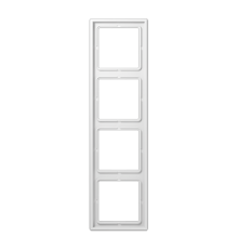 Рамка для вертикальной и горизонтальной установки, 4 поста; дюропласт; белый; LS990  LS984WW  Jung