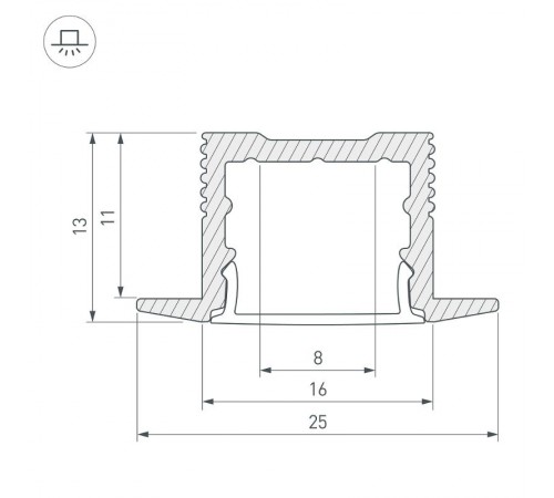 Профиль SL-SLIM-H13M-F25-2000 ANOD  023719  Arlight