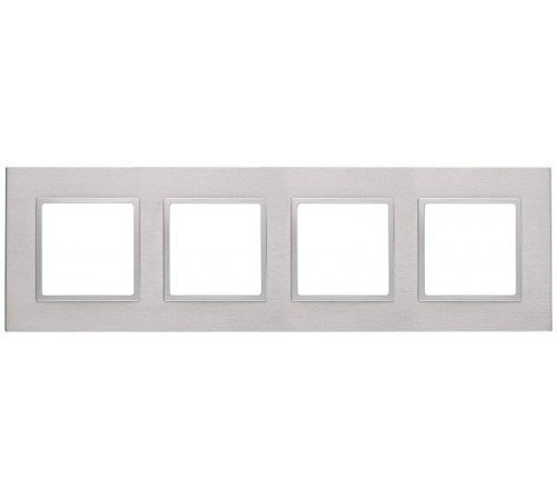 14-5204-03 Рамка на 4 поста, металл, Эра Elegance, алюминий+алюм  Б0034559  ЭРА