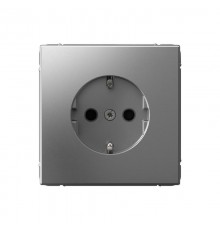 ArtGallery Сталь Розетка с заземлением со шторками, 16А, механизм, быстрозажим. клем.,  GAL000945S  SE