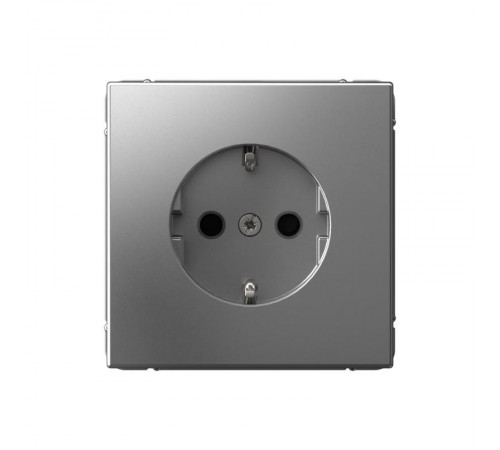 ArtGallery Сталь Розетка с заземлением со шторками, 16А, механизм, быстрозажим. клем.,  GAL000945S  SE