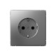 ArtGallery Сталь Розетка с заземлением со шторками, 16А, механизм, быстрозажим. клем.,  GAL000945S  SE