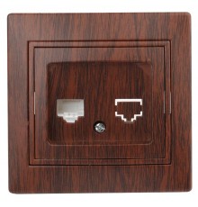 1-303-10 Intro Розетка информационная RJ45, IP20, СУ, Plano, венге  Б0030088  Intro