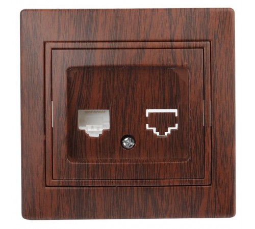 1-303-10 Intro Розетка информационная RJ45, IP20, СУ, Plano, венге  Б0030088  Intro