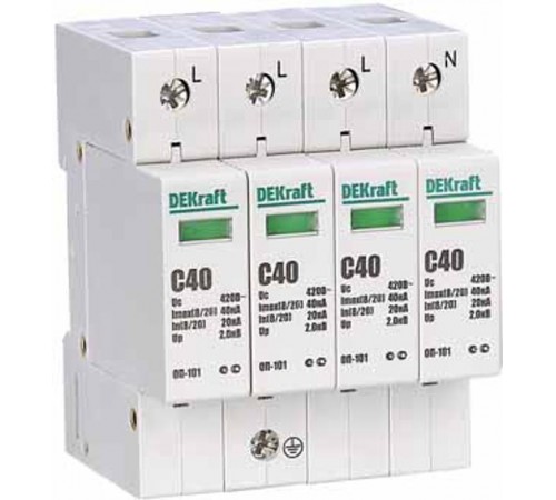 Ограничитель перенапряжений 4P 40кА C 420В ОП-101  18018DEK  DEKraft