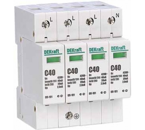 Ограничитель перенапряжений 4P 40кА C 420В ОП-101  18018DEK  DEKraft