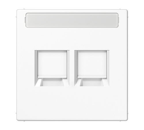 Плата (фиксация защёлкиванием) для двух модулей с полем для надписи; термопласт; белый  LS1969-25NAWEWW  Jung