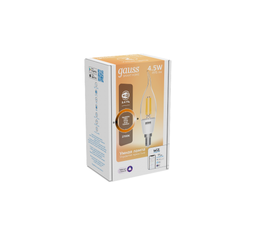 Лампа светодиодная филаментная Smart Home DIM E14 CF35 4,5 Вт 1/10/40  1260112  Gauss