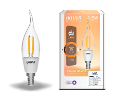 Лампа светодиодная филаментная Smart Home DIM E14 CF35 4,5 Вт 1/10/40  1260112  Gauss
