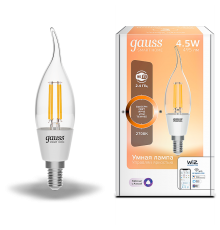 Лампа светодиодная филаментная Smart Home DIM E14 CF35 4,5 Вт 1/10/40  1260112  Gauss