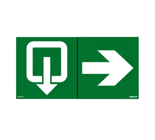 Универсальная самоклеящаяся информационная табличка 100х200 мм "эвакуация + стрелка"  661671  Legrand