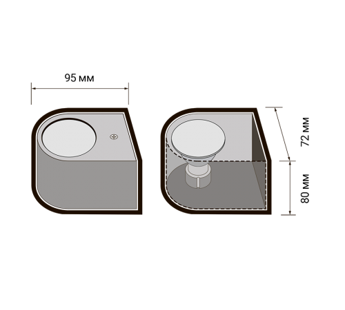 Светильник светодиодный PDL-R 72080 GU10-1 GR 230V IP65  .5039933  Jazzway