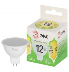 Лампа светодиодная  GREEN LINE LED MR16-12W-830-GU10 GL GU10 12 Вт софит теплый свет  Б0067058  ЭРА