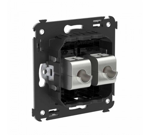 Компьютерная розетка RJ-45 без шторки в стену, кат.6А двойная экранированная, "Avanti", "Черный квадрат"  4402774  DKC