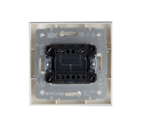 BRITE Выключатель 2-клавишный 10А в сборе ВСР10-2-0-БрЖ жемчуг  BR-V20-0-10-K36-F  IEK