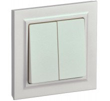 BRITE Выключатель 2-клавишный 10А в сборе ВСР10-2-0-БрЖ жемчуг  BR-V20-0-10-K36-F  IEK