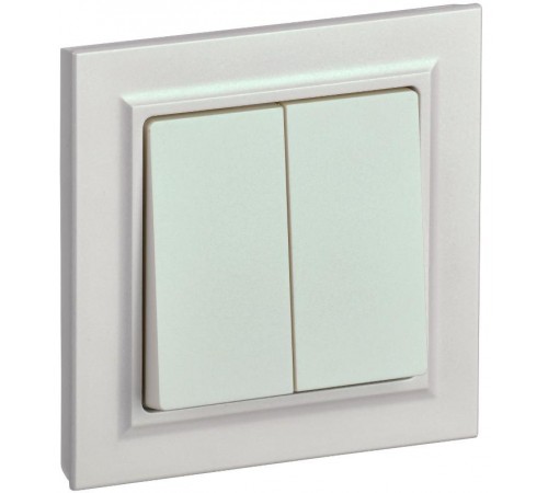 BRITE Выключатель 2-клавишный 10А в сборе ВСР10-2-0-БрЖ жемчуг  BR-V20-0-10-K36-F  IEK