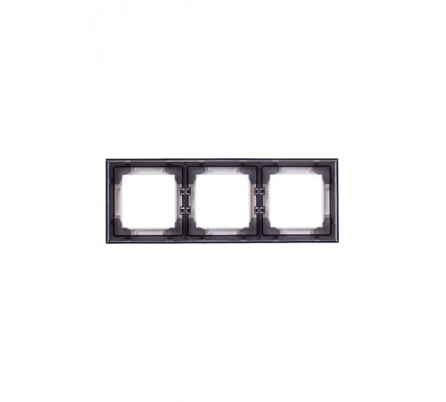 ABB Levit Белый / дымчатый чёрный Рамка 3-ая  3901H-A05030 62W  2CHH015030A6062  ABB