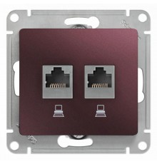 Glossa Баклажановый Розетка 2-ая компьютерная RJ45+RJ45, кат.5E  GSL001185KK  SE