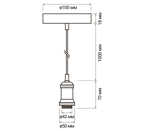 Патрон с проводом  RETROPLC 01 E27 230V/1M Electrosilvering   5015951   Jazzway