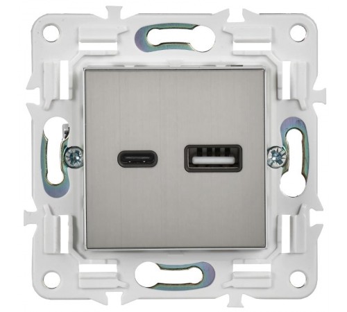 SKANDY Розетка USB A+C 3,1А SK-R14N никель  SK-U22-D31-K50  IEK