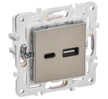 SKANDY Розетка USB A+C 3,1А SK-R14N никель  SK-U22-D31-K50  IEK
