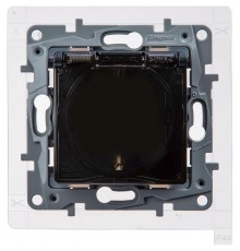 Розетка с заземлением IP44 - Legrand Etika - со шторками с защитной крышкой 16А 250В безвинтовые зажимы - антрацит  672626  Legrand