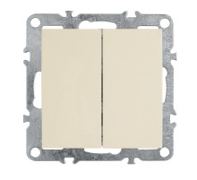 PSW10-9104-02 Выключатель 2-клавишный (механизм), 250В, 10А, серия Эрна, слоновая кость  39323  STEKKER