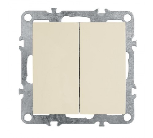 PSW10-9104-02 Выключатель 2-клавишный (механизм), 250В, 10А, серия Эрна, слоновая кость  39323  STEKKER