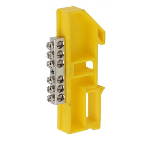 Шина PE "Земля" на на DIN-изол ШНИ-6х9-6 никелированная Д-Желтый (10/250/9000) NO-222-90-1  Б0044139  ЭРА