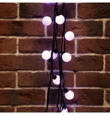 Гирлянда "Мультишарики" 38 мм, 10 м, черный ПВХ, 40 диодов, цвет белый  303-575  NEON-NIGHT