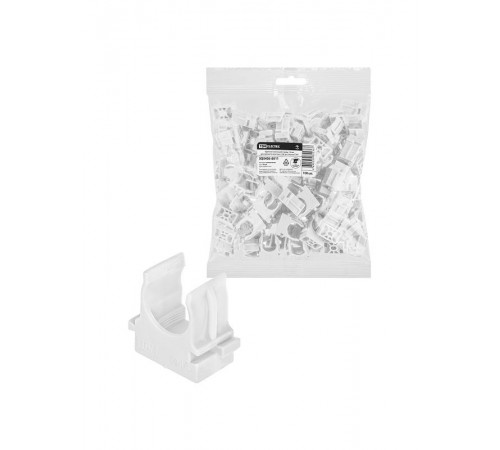 Крепеж-клипса для трубы 16 мм для прямого монтажа (100 шт.) белая  SQ0405-8011  TDM