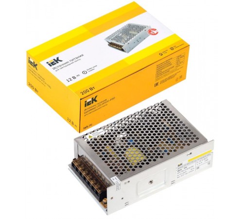 Драйвер для светодиодных лент LED ИПСН-PRO 200Вт 12В IP20 блок-клеммы  LSP1-200-12-20-33-PRO  IEK