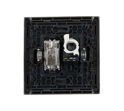 FORTE&PIANO Розетка двойная TV+RJ45 кат.5E FP536 сталь  FP-AK20-1-K46  IEK