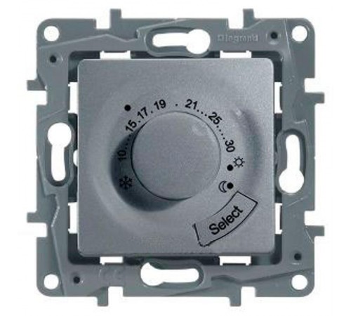 Etika Алюминий Термостат д/пола  672430  Legrand