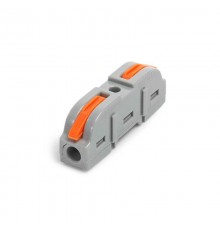 Строительно-монтажная клемма СМК проходная сечение 0,08 - 4 мм  1-проводная серая с рычагом  (25 шт/уп)  PR08.12590  Промрукав